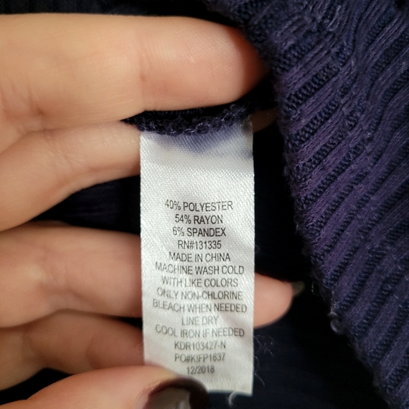 RIbbed Long Sleeve A-line Mini Dress - Picture 7 of 7